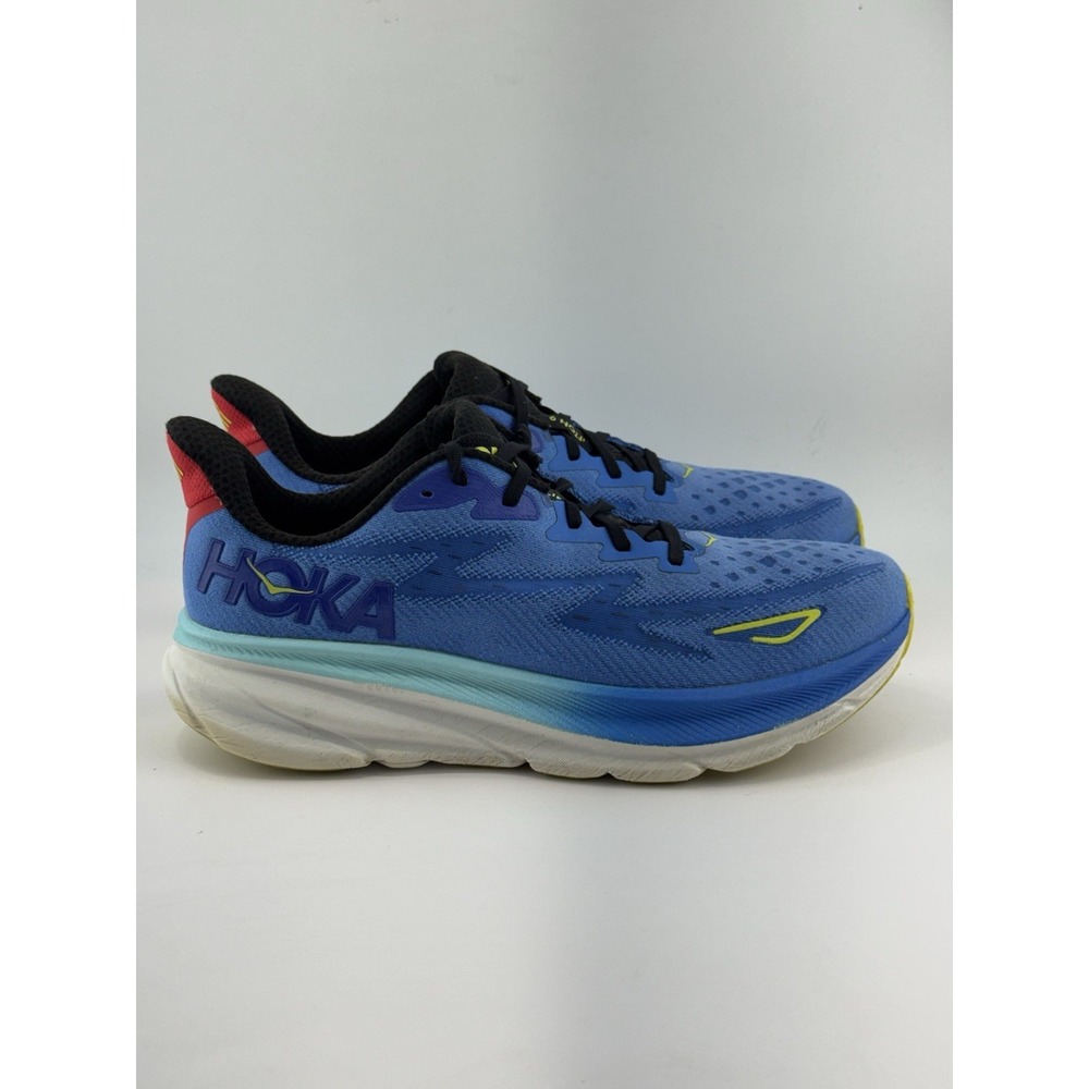Hoka One One Clifton 9Blue White Athletic Running Shoes Sneakers Men's SZ 11.5 D